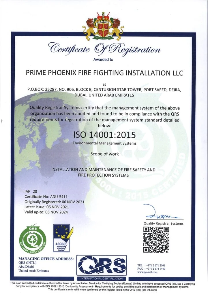 ISO 14001-2015 Certificate