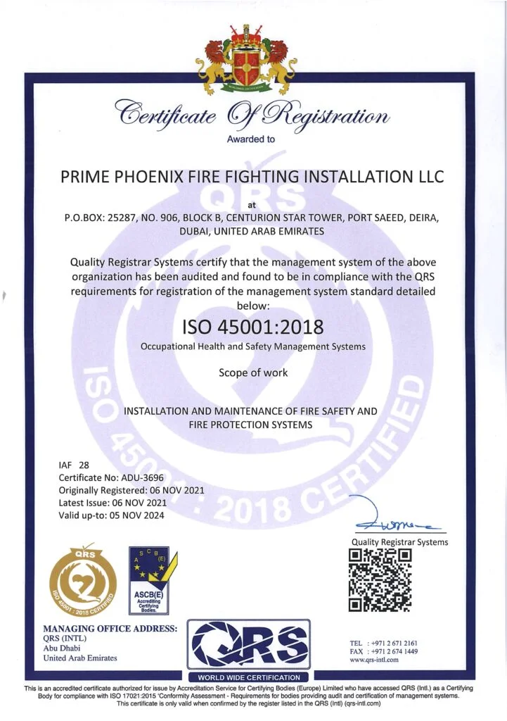 ISO 45001-2018 Certificate